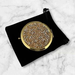 Gold Crystal Compact Mirror